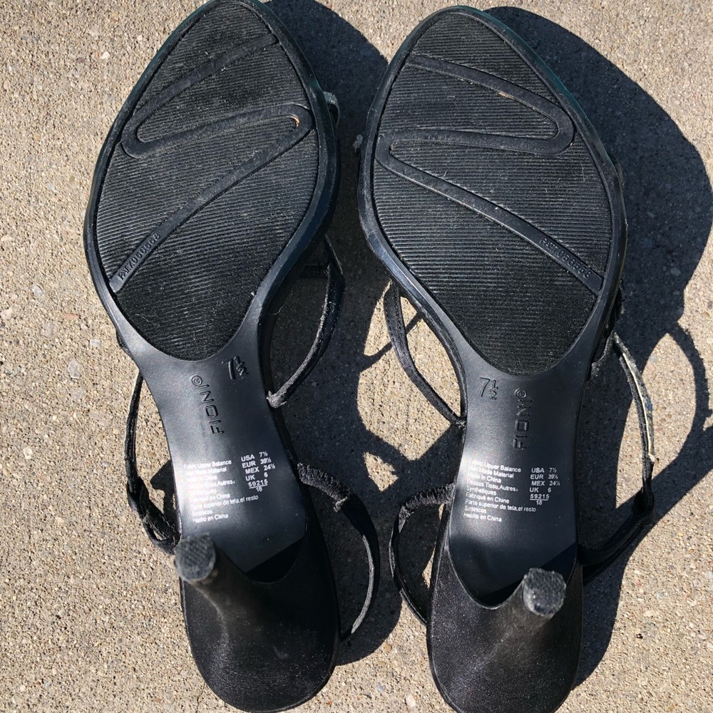 Black & Silver Sparkle Sandal Heels - Picture 4 of 11